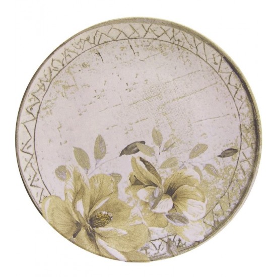 Prato Raso 26cm Magnolia Bege Cerâmica Wolff